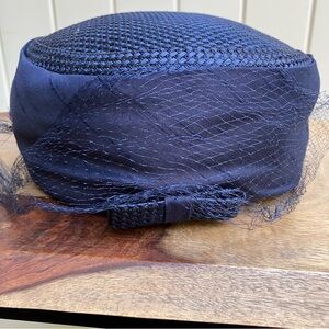 Battlestein's Houston vintage pillbox hat blue